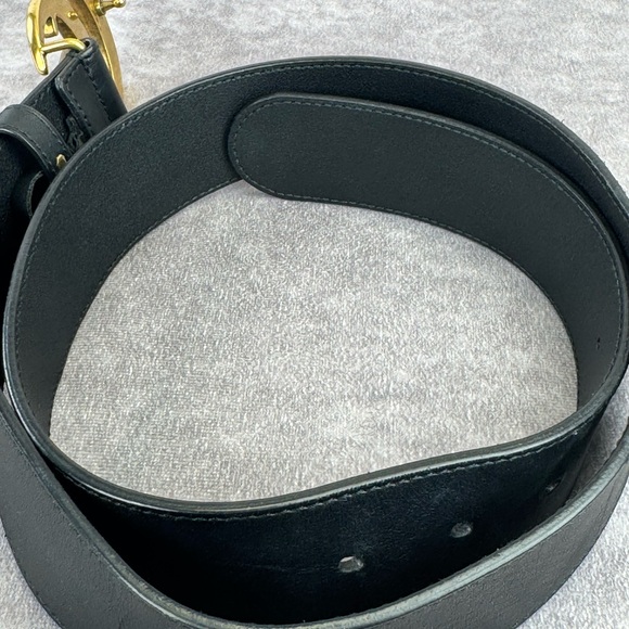 Gucci 2015 Re Edition Wide Leather Belt Gg Double Marmont Black 400593 34” - Picture 7 of 11